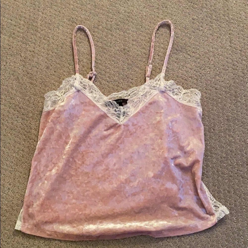 Baby Pink Crushed Velvet Tank